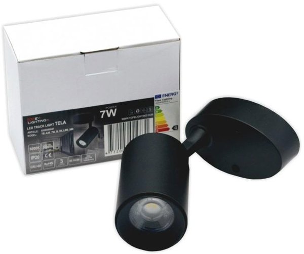 LED spotlight TOPE TELA, 4000 K, 7 W, 560 lm, black