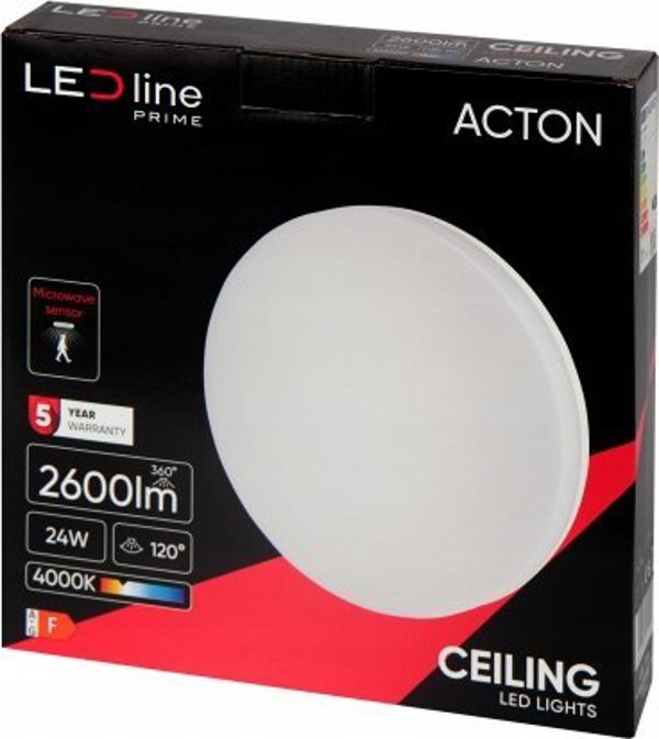 LED φωτιστικό, επιφανειακό, ACTON 24W 2600lm 4000K IP54 στρογγυλό με αισθητήρα κίνησης