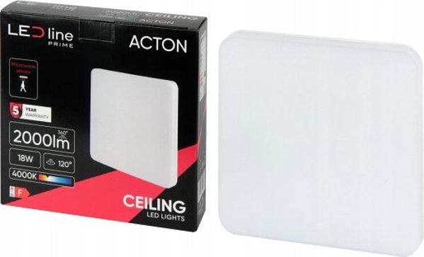 LED φωτιστικό, επιφανειακό, ACTON 18W 2000lm 4000K IP54 τετράγωνο με αισθητήρα κίνησης