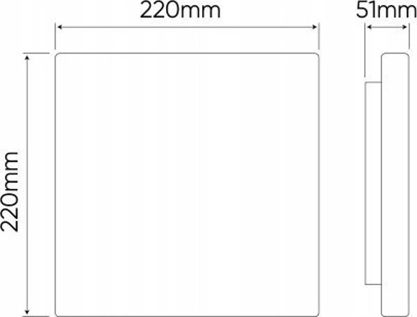 LED φωτιστικό, επιφανειακό, ACTON 18W 1900lm 3000K IP54 τετράγωνο