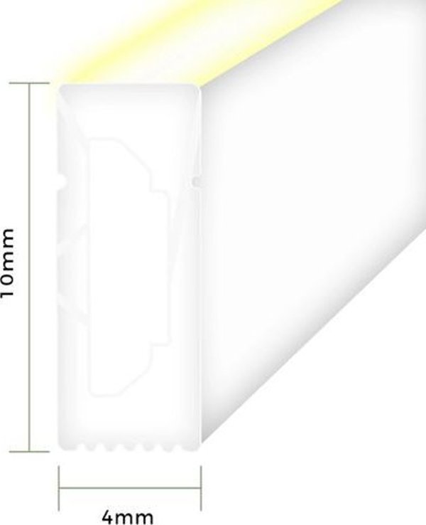 LED ταινία NEON FLEX 12Vdc, 9.6W/m, 144LED/m, ουδέτερο λευκό, 4x10mm, 5m ρολό, IP68