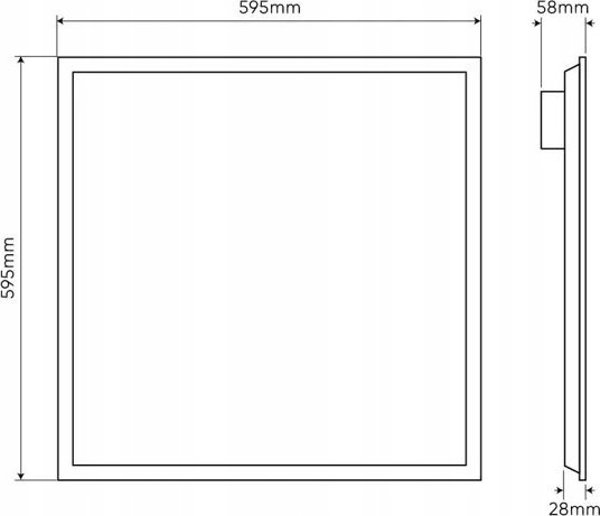 LED φωτιστικό πάνελ 40W, 60x60cm, 4800lm, 120lm/W, ουδέτερο λευκό 4000K, 0-10V ελεγχόμενο, LED line PRIME