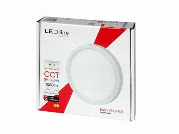 LED πάνελ καθολική EasyFix PRO, 230Vac, 18W, 1800lm, 3000K-5000K CCT, στρογγυλή