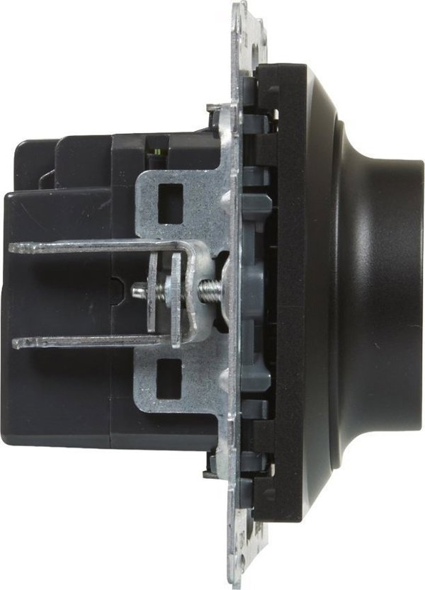 Legrand SUNO - Περιστροφικός ροοστάτης - 240 V~ - 50 Hz - 5 - 75 W (10 λάμπες μέγ.) για LED λάμπες με δυνατότητα ρύθμισης φωτεινότητας - χωρίς ουδέτερο ακροδέκτη, Μαύρο - Legrand 721479 himp