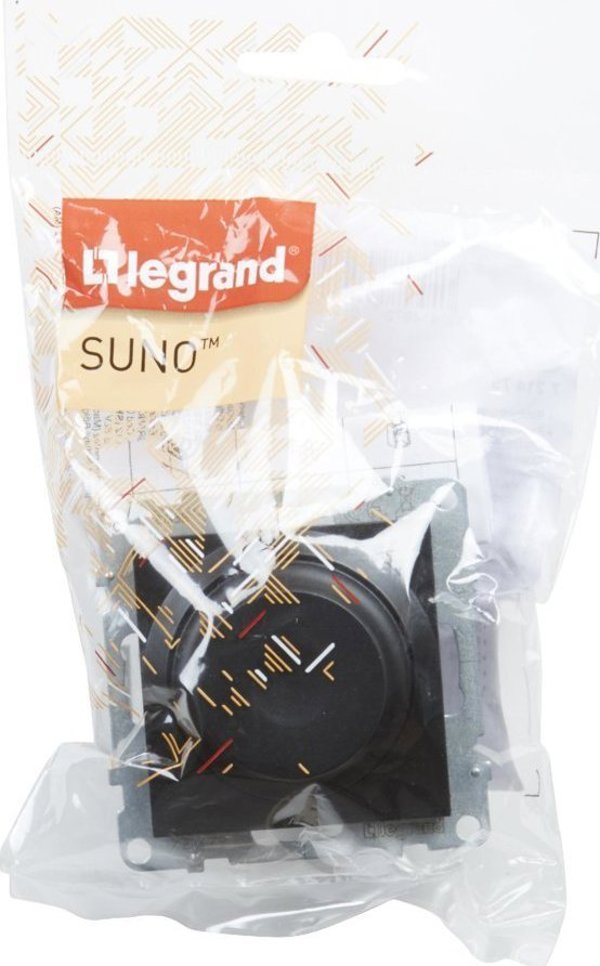 Legrand SUNO - Περιστροφικός ροοστάτης - 240 V~ - 50 Hz - 5 - 75 W (10 λάμπες μέγ.) για LED λάμπες με δυνατότητα ρύθμισης φωτεινότητας - χωρίς ουδέτερο ακροδέκτη, Μαύρο - Legrand 721479 himp