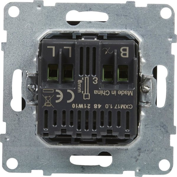 Legrand SUNO - Περιστροφικός ροοστάτης - 240 V~ - 50 Hz - 5 - 75 W (10 λάμπες μέγ.) για LED λάμπες με δυνατότητα ρύθμισης φωτεινότητας - χωρίς ουδέτερο ακροδέκτη, Μαύρο - Legrand 721479 himp