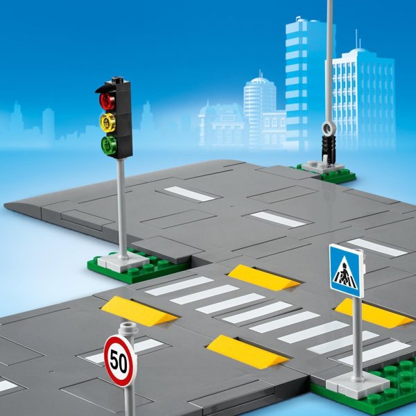 LEGO City 60304 Πλάκες Δρόμου - Σετ Κατασκευής με Φωτεινούς Σήματα και Δέντρα
