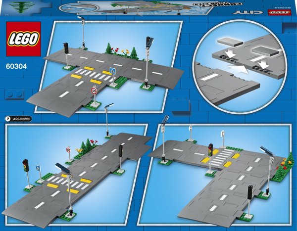 LEGO City 60304 Πλάκες Δρόμου - Σετ Κατασκευής με Φωτεινούς Σήματα και Δέντρα