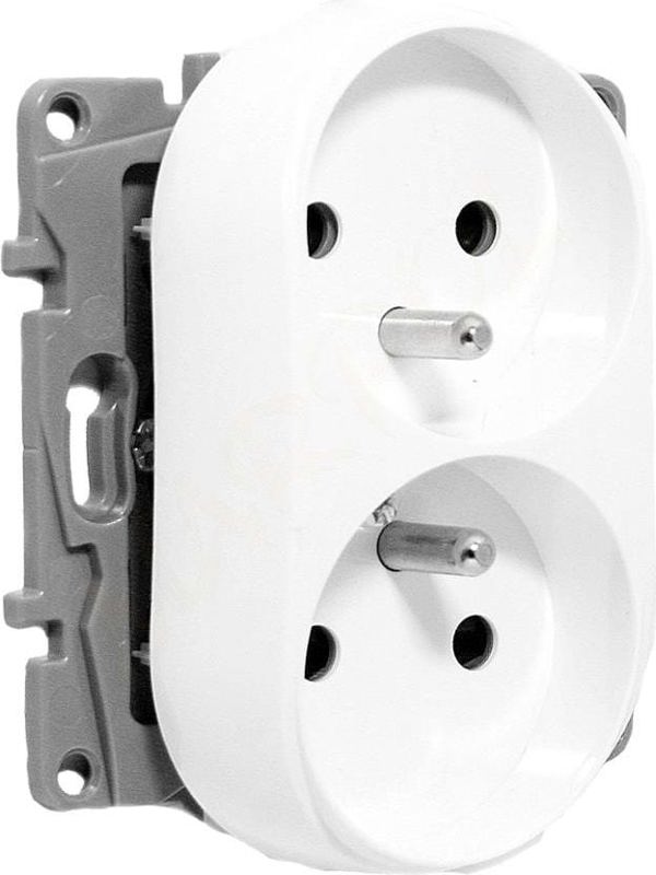 Legrand Διπλή πρίζα Niole 2P+Z λευκή (764542)