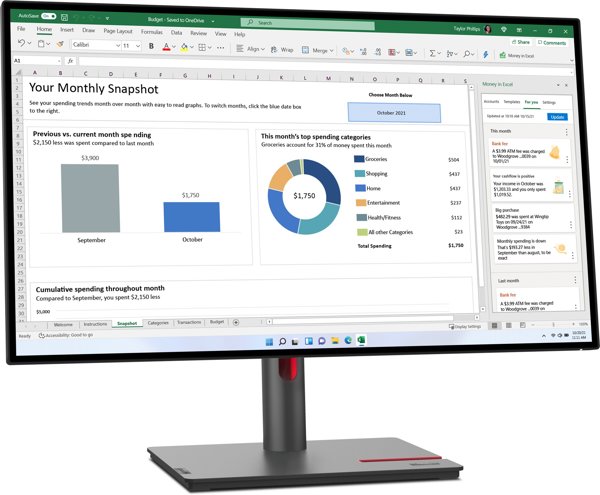 LENOVO ThinkVision P27h-30 27 ιντσών 2560x1440 IPS 16:9 350cd/m2 HDMI DP USB Hub