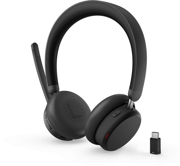 Lenovo 6550 Ασύρματο Ακουστικό με Κεφαλόδεσμο για Γραφείο/Τηλεφωνικό Κέντρο USB Type-C Bluetooth Μαύρο