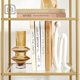 Βιβλιοθήκη Leobert LGT029A01 με Γυάλινα Ράφια και Χρυσό Μεταλλικό Σκελετό