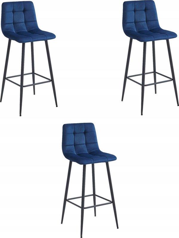Σκαμπό Leobert ARCETO - navy blue βελούδο / μαύρα πόδια x 3 14122835 5903332073580