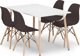 Leobert Σετ ορθογώνιο τραπέζι ADRIA 120x80 λευκό + 4 καρέκλες OSAKA καφέ