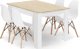 Leobert Σετ ορθογώνιο τραπέζι 120x80 δρυς sonoma + 4 καρέκλες OSAKA λευκές