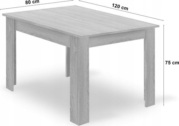 Leobert Σετ ορθογώνιο τραπέζι 120x80 δρυς sonoma + 4 καρέκλες OSAKA λευκές
