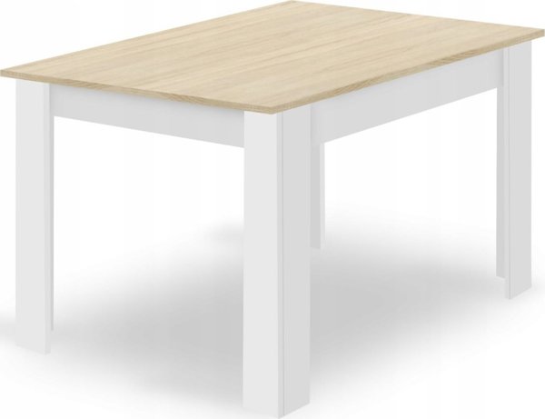 Leobert Σετ ορθογώνιο τραπέζι 120x80 δρυς sonoma + 4 καρέκλες OSAKA λευκές