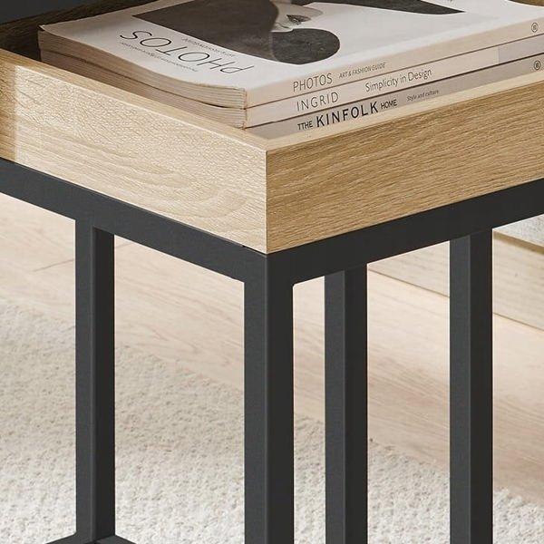 Leobert Σετ 2 Τραπεζάκια Καφέ LNT02N11, Χρώμα Sonoma, Μοντέρνο Design