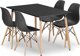 Leobert Σετ ορθογώνιο τραπέζι ADRIA 120x80 μαύρο + 4 καρέκλες OSAKA μαύρες 14276028 5903330000000