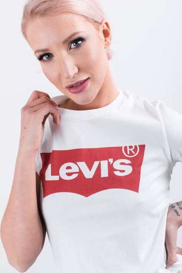 Levi`s THE PERFECT TEE 0053 LARGE BATWING Λευκό - Μέγεθος M - Γυναικείο