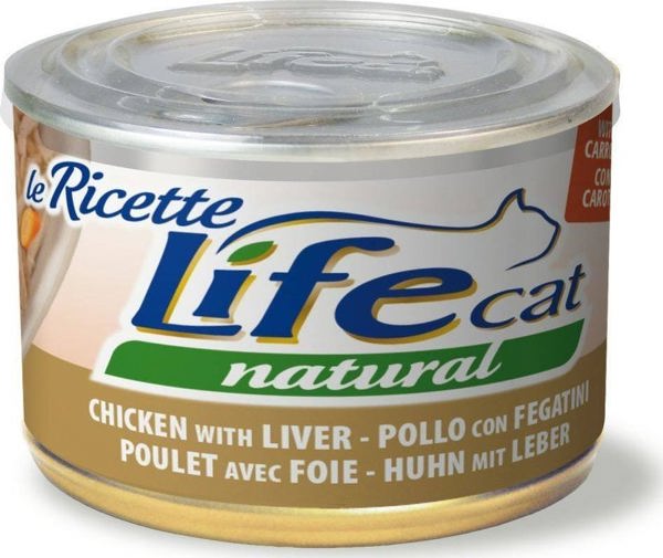 Life Pet Care Life Cat La Ricette Υγρή Τροφή Γάτας με Κοτόπουλο, Συκώτι & Καρότα 150g