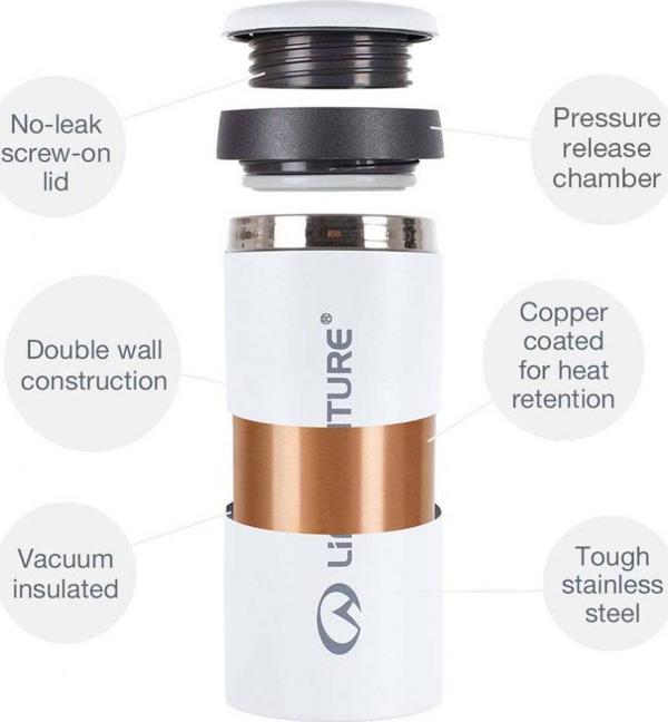 Lifeventure Thermal Mug, Matt Coral