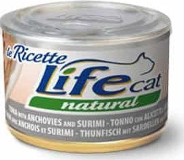Life Pet Care Life Cat La Ricette Υγρή Τροφή Γάτας με Τόνο, Αντζούγια & Σουρίμι 150g