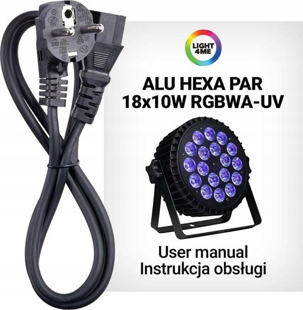 LIGHT4ME LIGHT4ME ALU HEXA PAR 18x10W RGBWA-UV reflektor