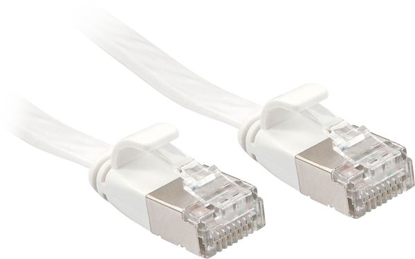 Lindy Επίπεδο καλώδιο Patchcord Cat.6A, U/FTP, λευκό 3m (47543)