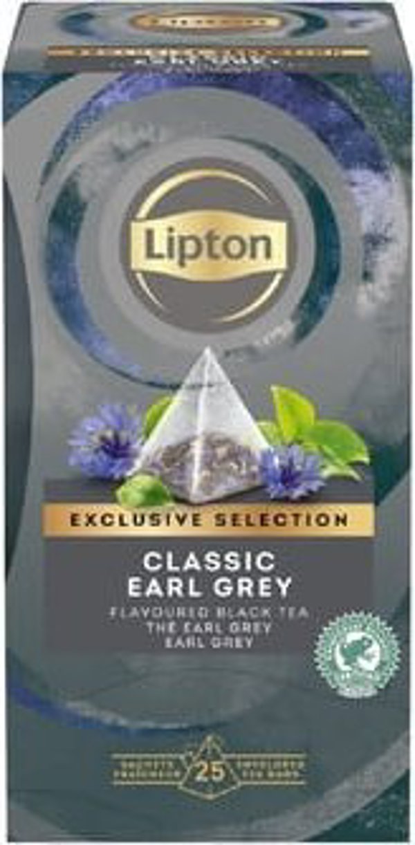 Lipton Τσάι Earl Grey σε Πυραμίδες, Μαύρο Τσάι με Άρωμα Περγαμόντο, 25 Φακελάκια (45g)