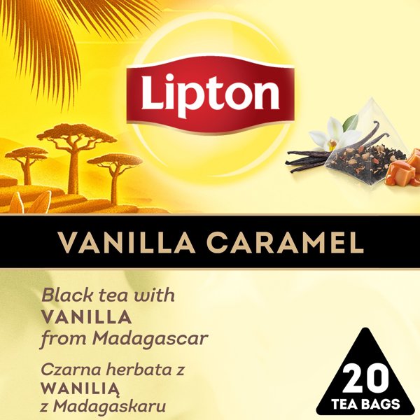 Lipton Τσάι LIPTON, πυραμίδες, μαύρο, βανίλια, 20 φακελάκια