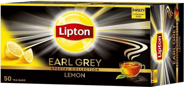 Lipton Earl Grey Lemon herbata czarna Cytryna 50 torebek