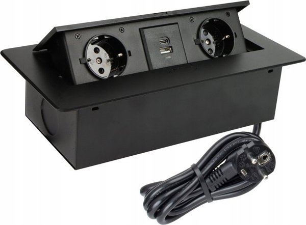 Πολύπριζο Design Light EXT CORD 2PL+USB A+C 3M BLACK