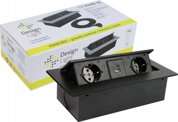 Πολύπριζο Design Light EXT CORD 2PL+USB A+C 3M BLACK
