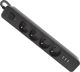 Defender Πολύπριζο SFS 4 Υποδοχών 1.5m με 3 Θύρες USB & Διακόπτη, Μαύρο
