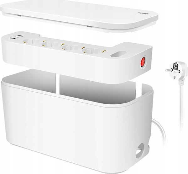 Πολύπριζο LOGILINK LogiLink Kabelbox με 5 υποδοχές USB/Schuko λευκό