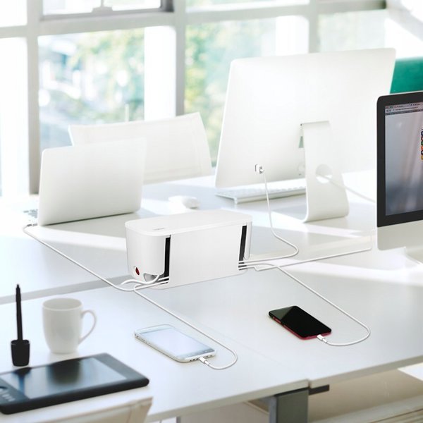 Πολύπριζο LOGILINK LogiLink Kabelbox με 5 υποδοχές USB/Schuko λευκό