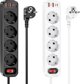 Πολύπριζο Hoco HOCO πολύπριζο 4 υποδοχές + 2 x USB A + Τύπος C PD QC3.0 3A 20W NS1 1,8 m μαύρο