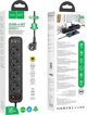 Πολύπριζο Hoco HOCO πολύπριζο 4 υποδοχές + 2 x USB A + Τύπος C PD QC3.0 3A 20W NS1 1,8 m μαύρο