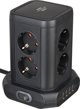 Brennenstuhl Socket tower 8-fold with 4x USB black 2m H05VV-F3G1.5 (1153560000) (BNN1153560000)