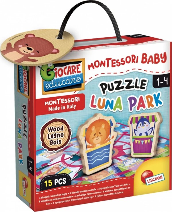 Lisciani LISCIANI MONTESSORI BABY wood puzzle Luna Park 15τεμ., 96855
