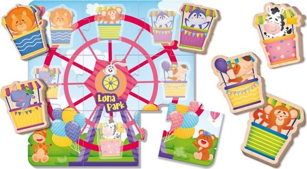 Lisciani LISCIANI MONTESSORI BABY wood puzzle Luna Park 15τεμ., 96855