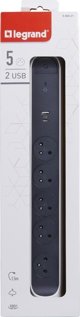 Πολύπριζο Legrand με USB 5X2P+Z 1.5M-B/G Legrand 049421 himp