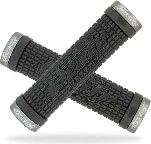 Lizard Skins Χειρολαβές τιμονιού PEATY CHEERS LOCK-ON γκρι σφιγκτήρες 130mm μαύρο