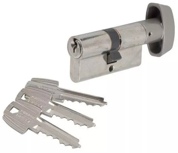 Lock cylinder TESA with screw, 35x45 mm, 3 keys, nickel-plated.