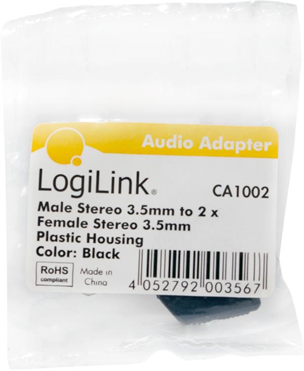 LogiLink Jack 3,5mm - 2x Jack 3,5mm Μαύρο (CA1002) 1003738 4052792003567
