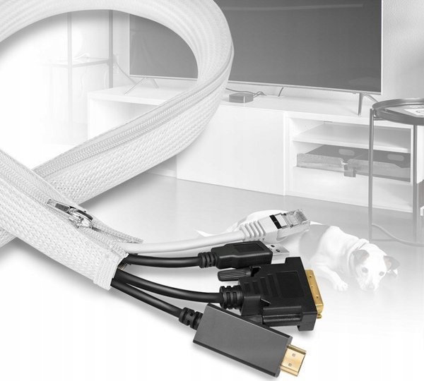 LogiLink LogiLink καλωδιοθήκη 0,5 mm με φερμουάρ 5 m λευκό