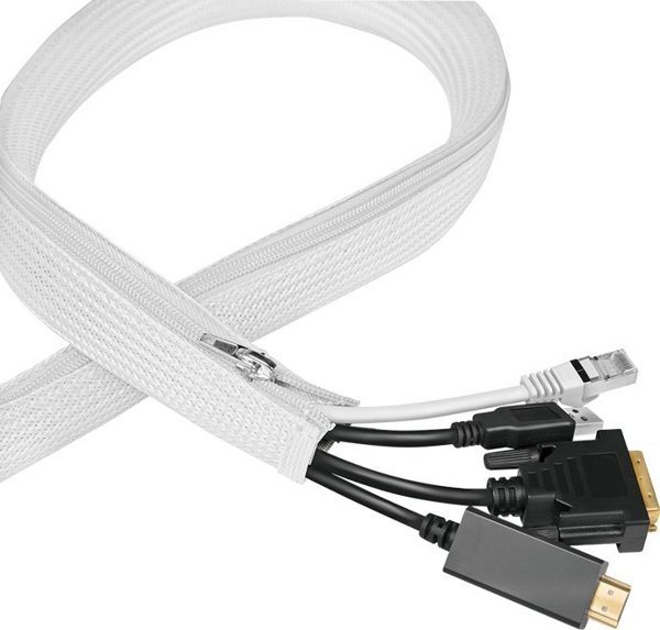 LogiLink LogiLink Καλωδιοθήκη 0,3 mm με φερμουάρ 5 m λευκό