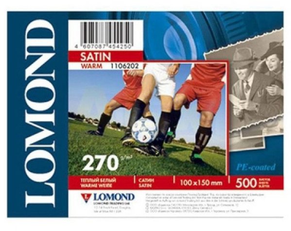 Lomond Premium Χαρτί Φωτογραφιών Σατινέ 270 g/m2 10x15, 500 φύλλα, Ζεστό