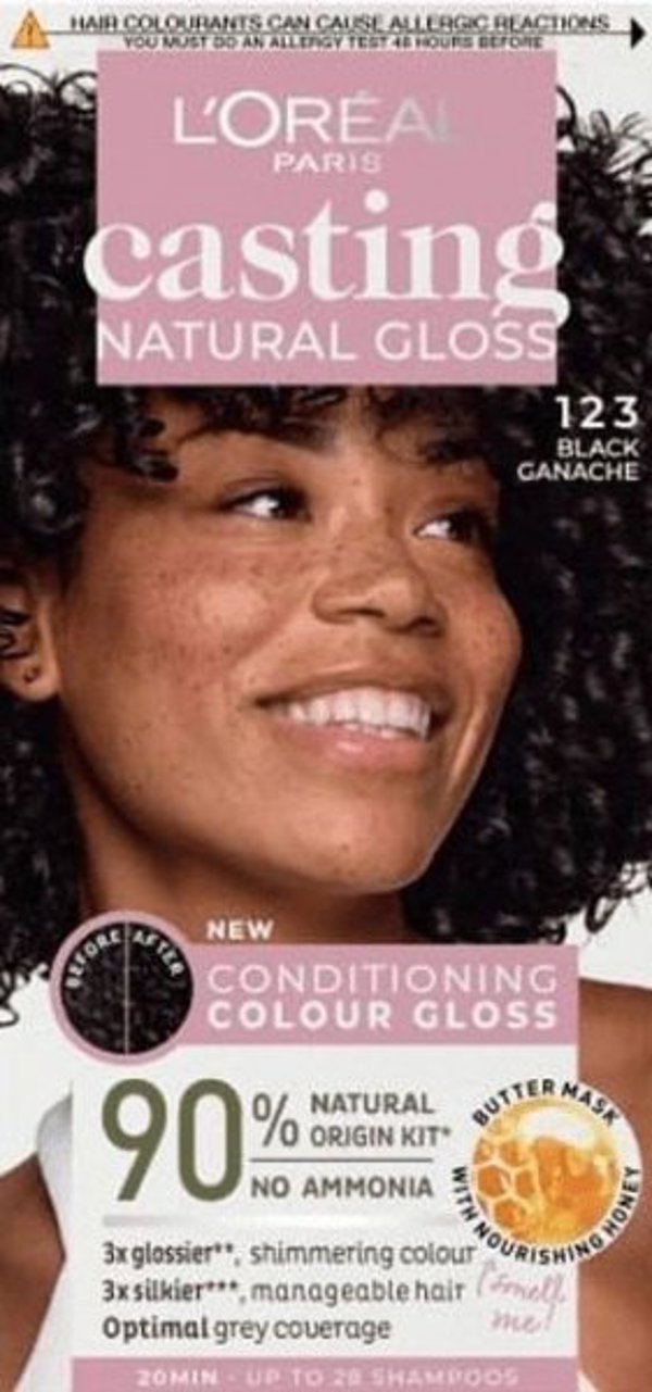 L’Oreal Paris Casting Natural Gloss Κρέμα βαφής αρ. 123 Μαύρη Γκανάς 1τεμ.